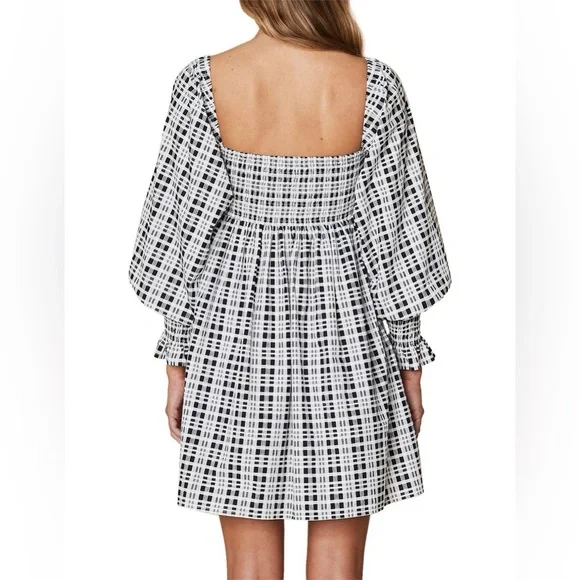 NWT FAITHFULL THE BRAND DELANO Check Print MINI Dress Size US 4 - Picture 2 of 7